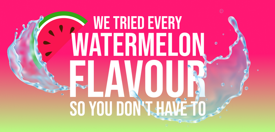 Image of a sliced watermelon on a pink and green gradient background
