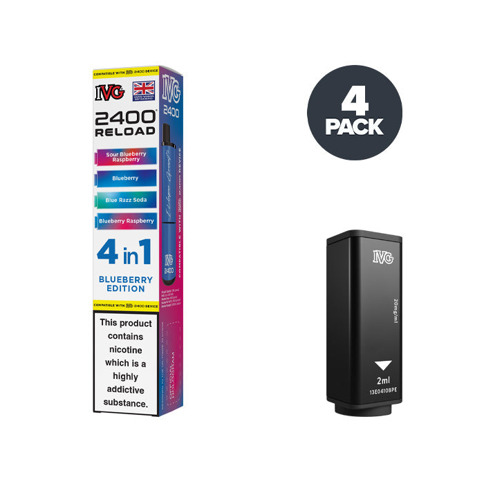 Blueberry Edition IVG 2400 Reload 4 in 1 Prefilled Pods Blueberry Edition IVG 2400 Reload 4 in 1 Prefilled Pods