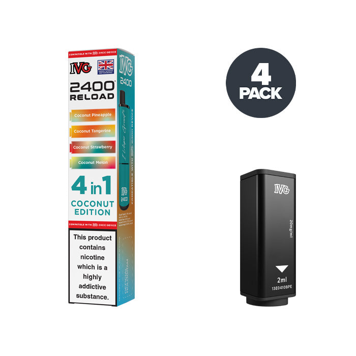 ivg 2400 4 in 1 pods Coconut Edition IVG 2400 Reload 4 in 1 Prefilled Pods