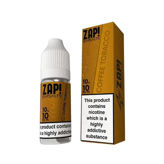 Coffee Tobacco 10ml Nic Salt E-Liquid by Zap Bar Salts