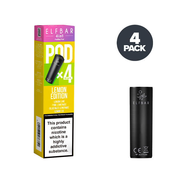 Lemon Edition Elf Bar 4 in 1 Prefilled Pods | Pack of 4 | Multi-buy Discount Lemon Edition Elf Bar 4 in 1 Prefilled Pods | Pack of 4 | Multi-buy Discount
