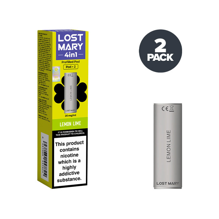 Lemon Lime Lost Mary 4in1 Pods | Pack of 2 Lemon Lime Lost Mary 4in1 Pods | Pack of 2
