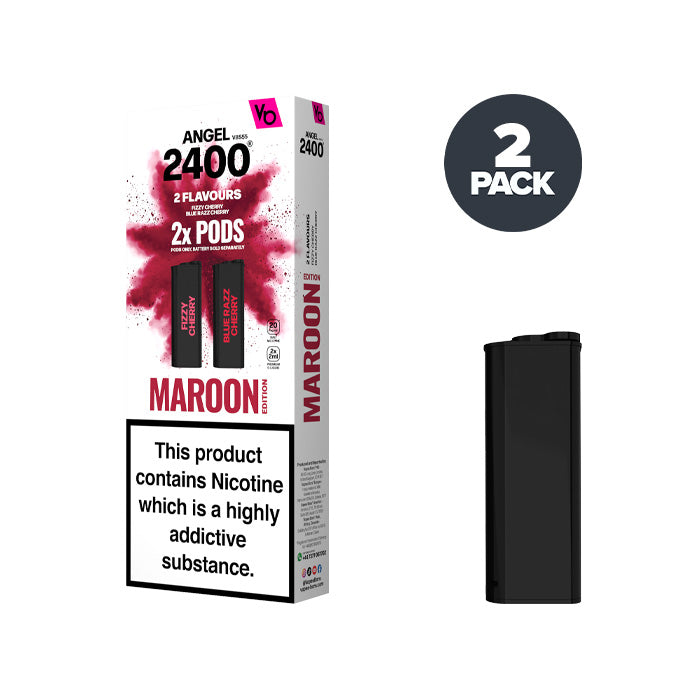 Maroon Edition Angel 2400 Pre-filled Pods by Vapes Bars | Pack of 2 Pods Maroon Edition Angel 2400 Pre-filled Pods by Vapes Bars | Pack of 2 Pods
