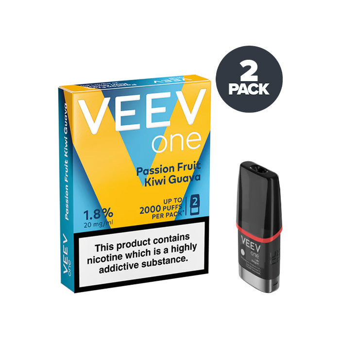 Passion Fruit Kiwi Guava Veev One Pre-filled Pods | Pack of 2 | From 5.39 Passion Fruit Kiwi Guava Veev One Pre-filled Pods | Pack of 2 | From 5.39
