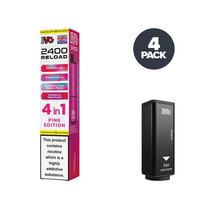 Pink Edition IVG 2400 Reload 4 in 1 Prefilled Pods Pink Edition IVG 2400 Reload 4 in 1 Prefilled Pods