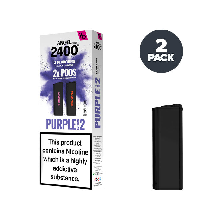 Purple Edition 2 Angel 2400 Pre-filled Pods by Vapes Bars | Pack of 2 Pods
