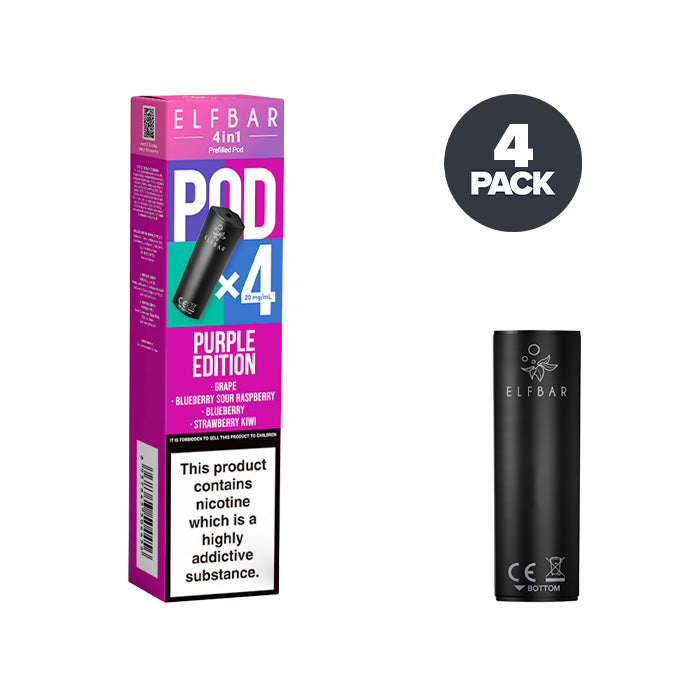 Purple Edition Elf Bar 4 in 1 Prefilled Pods | Pack of 4 | Multi-buy Discount Purple Edition Elf Bar 4 in 1 Prefilled Pods | Pack of 4 | Multi-buy Discount