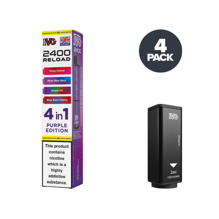 ivg 2400 grape edition Purple Edition IVG 2400 Reload 4 in 1 Prefilled Pods