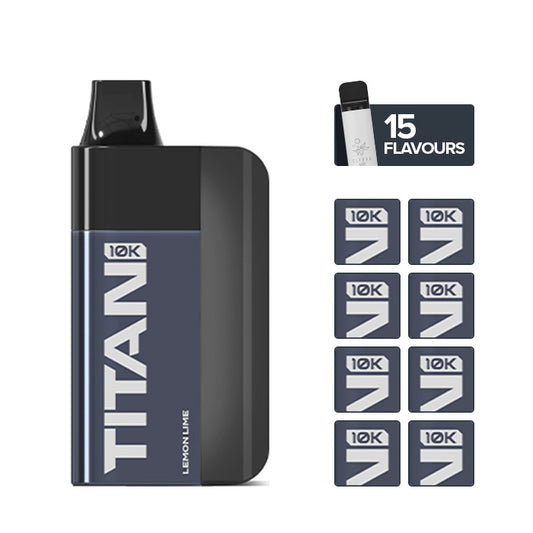 Titan 10K Disposable Vape by Gold Bar with 10 Colour Boxes