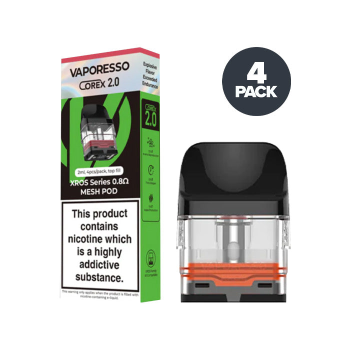 Vaporesso Xros Corex 2.0 Replacement Pods | Pack of 4 Vaporesso Xros Corex 2.0 Replacement Pods | Pack of 4