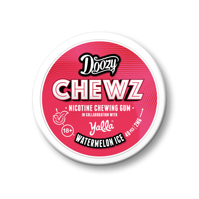Watermelon Ice Doozy Chewz Nicotine Chewing Gum | 40 Pcs per Tub Watermelon Ice Doozy Chewz Nicotine Chewing Gum | 40 Pcs per Tub