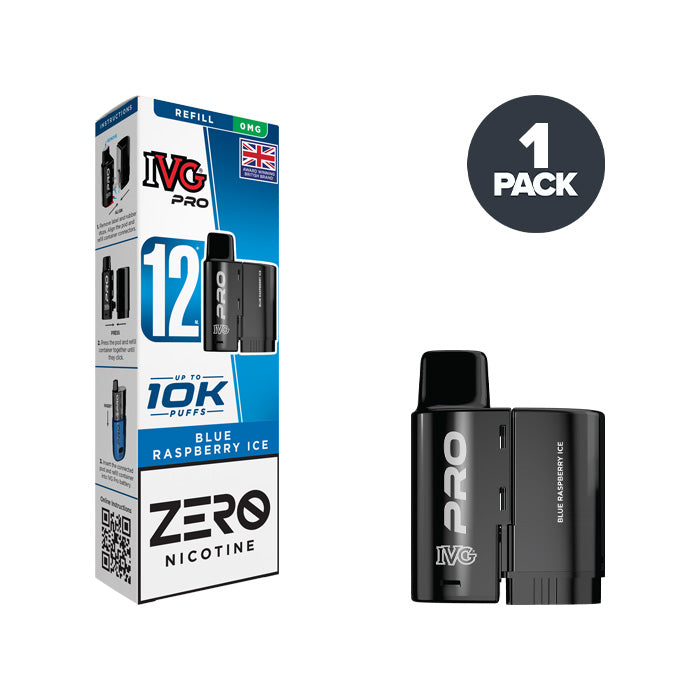 Blue Raspberry Ice IVG Pro 12 Refill Pack | 2ml Pod + 10ml Refill Container Blue Raspberry Ice IVG Pro 12 Refill Pack | 2ml Pod + 10ml Refill Container