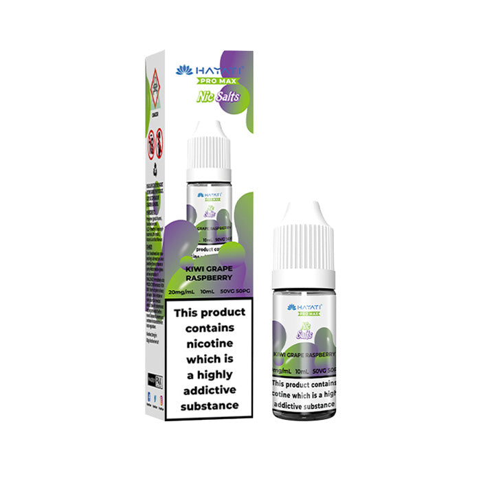 Kiwi Grape Raspberry Hayati Pro Max 10ml Nic Salt E-Liquid and Box