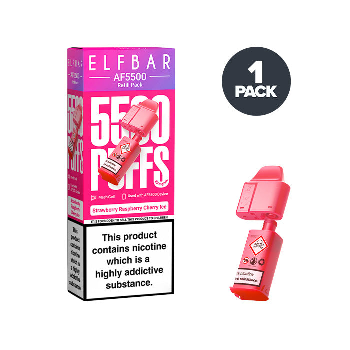 Strawberry Raspberry Cherry Ice Elf Bar AF5500 Refill Pack Strawberry Raspberry Cherry Ice Elf Bar AF5500 Refill Pack