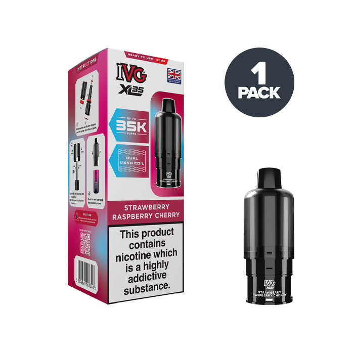Strawberry Raspberry Cherry IVG XL35 Prefilled Pod and Box