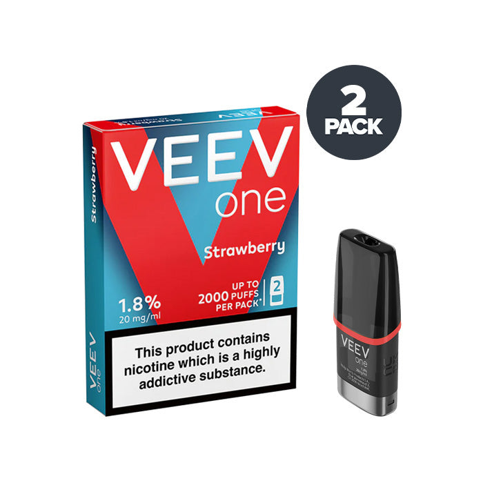 Strawberry Veev One Pre-filled Pods | Pack of 2 | From 5.39 Strawberry Veev One Pre-filled Pods | Pack of 2 | From 5.39