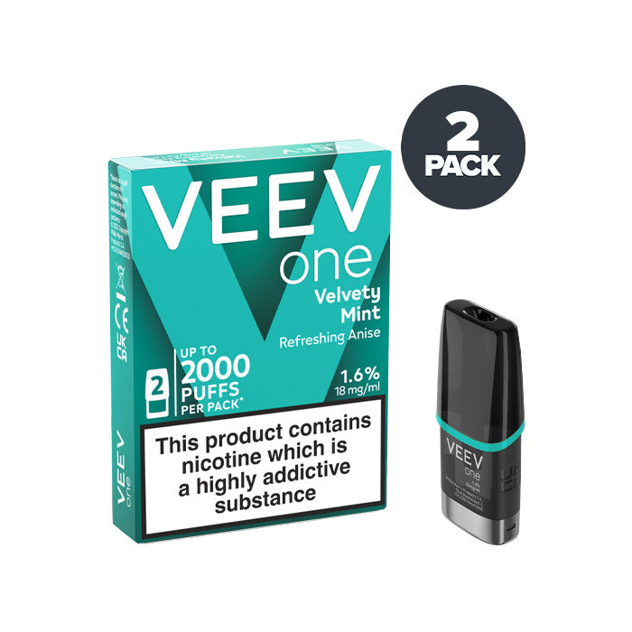 Velvety Mint Veev One Pre-filled Pods | Pack of 2 | From 5.39 Velvety Mint Veev One Pre-filled Pods | Pack of 2 | From 5.39
