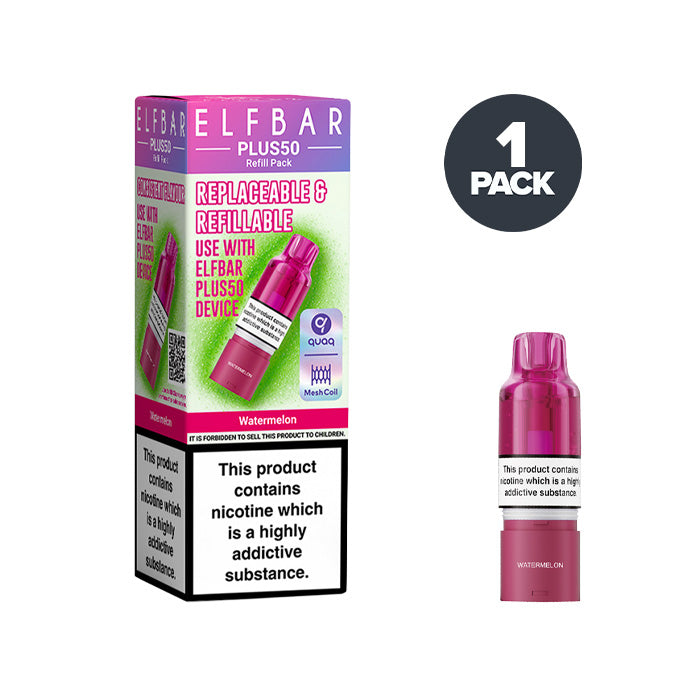 Watermelon Elf Bar Plus 50 Prefilled Pods Watermelon Elf Bar Plus 50 Prefilled Pods
