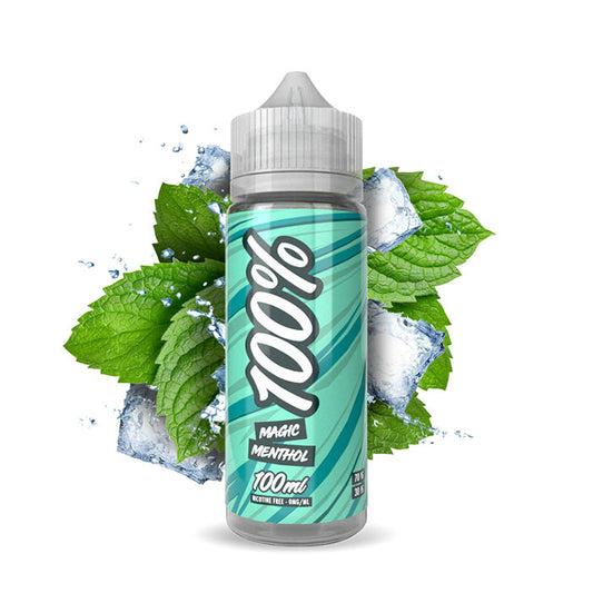100ml bottle surrounded by mint and ice