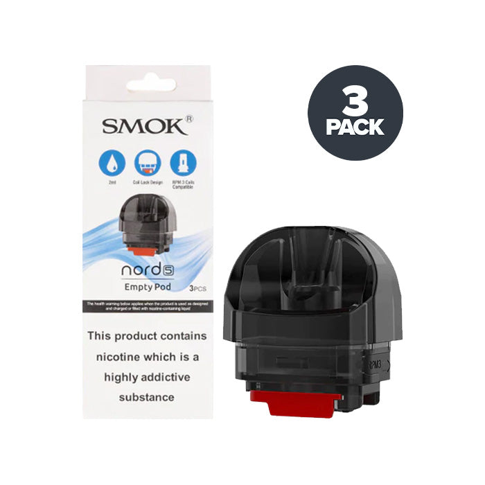 Smok Nord 5 Empty Replacement Pods | 3 Pack | UK ECIG STORE Smok Nord 5 Empty Replacement Pods | 3 Pack | UK ECIG STORE