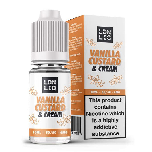 LDN LIQ Vanilla Custard & Cream 10ml E-Liquid - 6mg