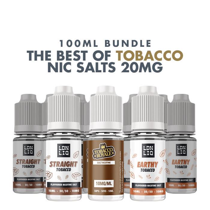 Best Tobacco E-Liquids 10 x 10ml Nic Salt Bundle - 20mg Best Tobacco E-Liquids 10 x 10ml Nic Salt Bundle - 20mg