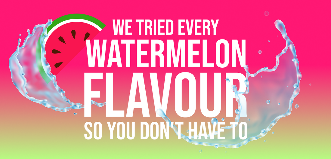Image of a sliced watermelon on a pink and green gradient background