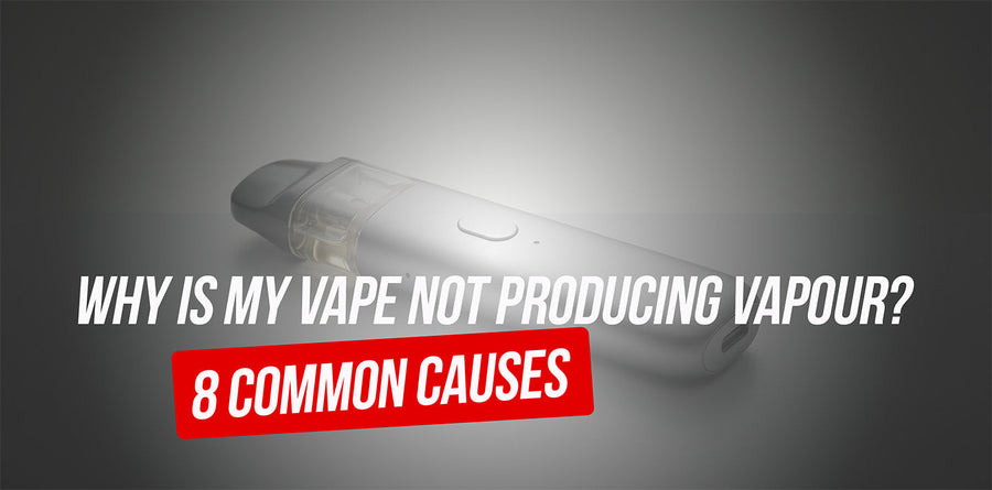 Blog header image showing a vape kit lying on a white surface with text 