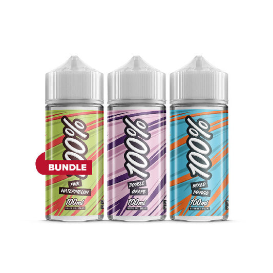 Three 100ml E-Liquids by 100%