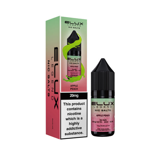 Apple Peach Elux 10ml Nic Salt and Box