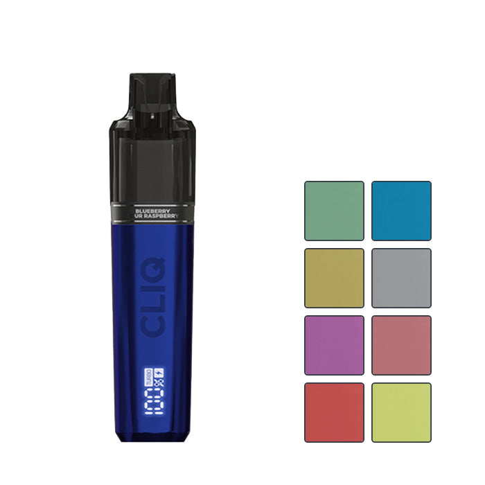 Avomi Cliq 6000 Pod Kit with eight squares showcasing eight out of the twelve available flavours
