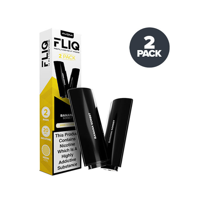 Banana Sorbet Avomi Fliq 4in1 Prefilled Pods and Box