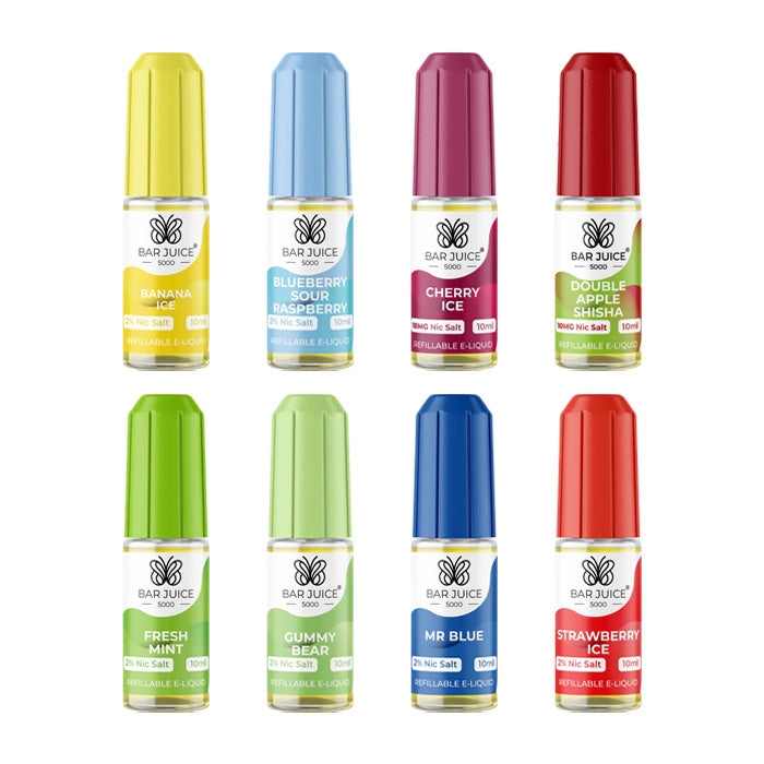 Eight 10ml Nic Salts by Bar Juice