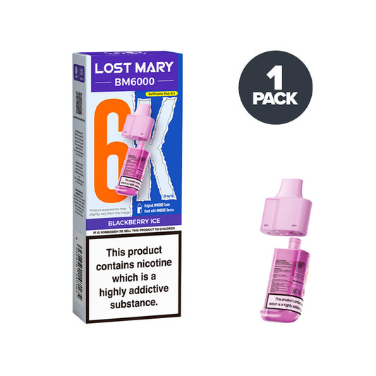 Blackberry Ice Lost Mary BM6000 Prefilled Pod and Box