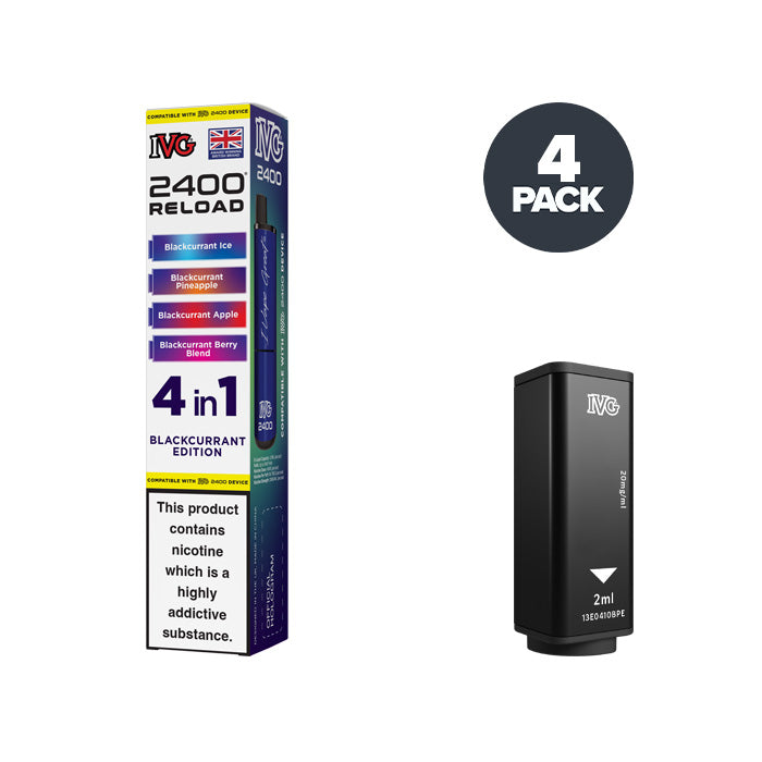 Blackcurrant Edition IVG 2400 Reload Prefilled Pod and Box