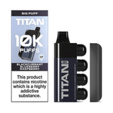 Blackcurrant Blueberry Raspberry Titan 10K Disposable Vape and Box
