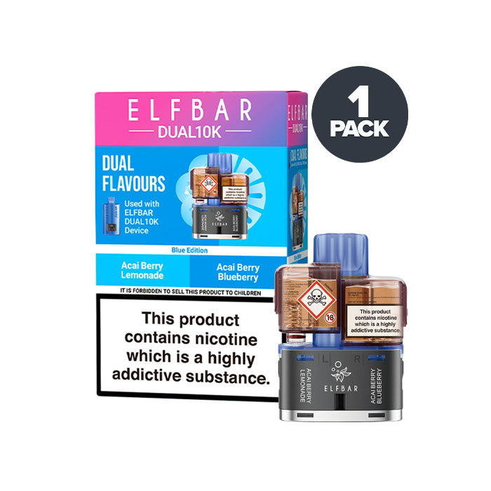 Blue Edition Elf Bar Dual 10K Refill and Box