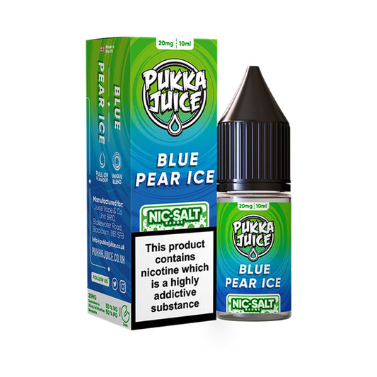 Blue Pear Ice 10ml Nic Salt E-Liquid by Pukka Juice