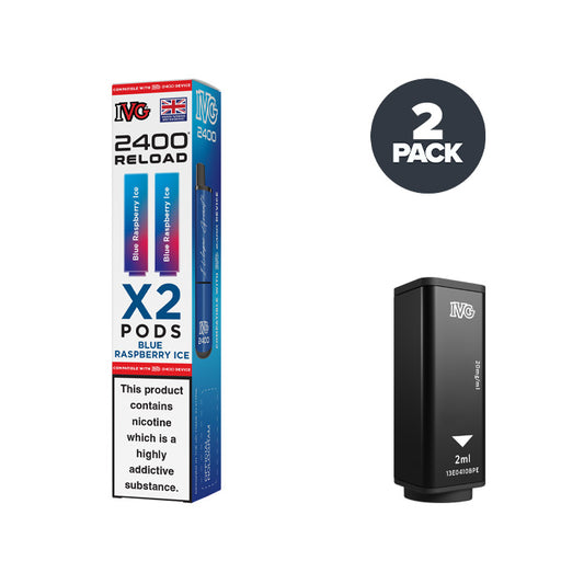 Blue Raspberry Ice IVG 2400 Reload Prefilled Pod and Box