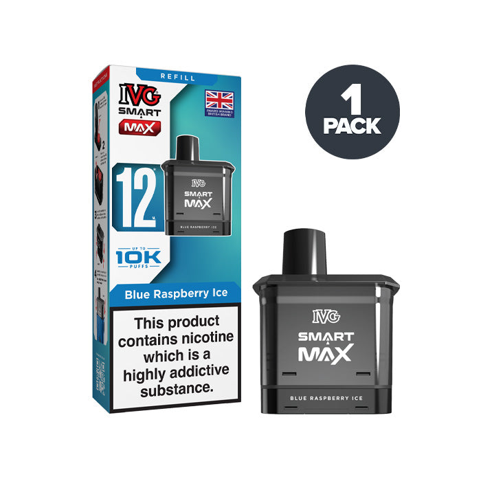 Blue Raspberry Ice IVG Smart Max Prefilled Pod and Box