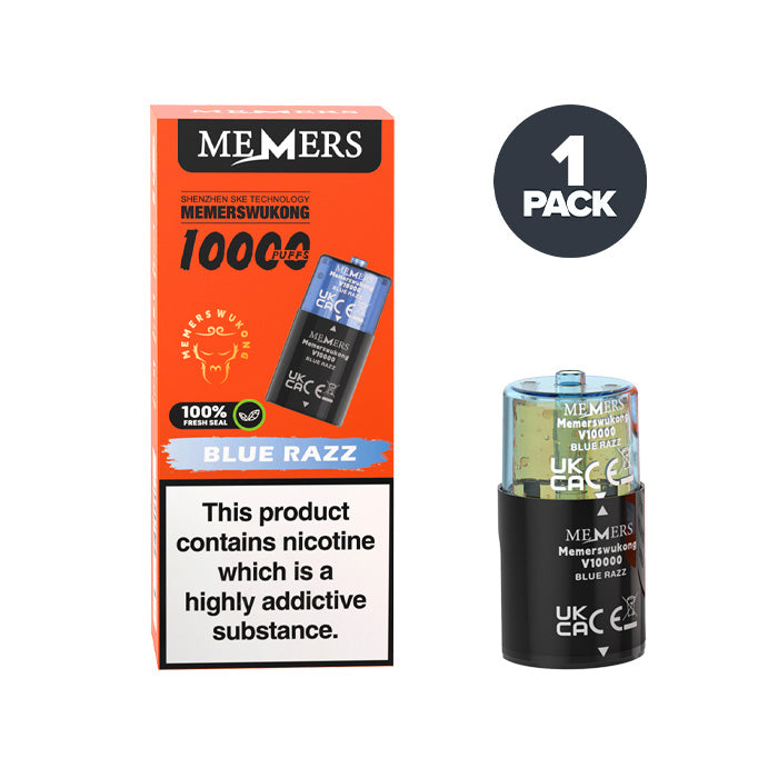 Blue Razz Memers Wukong V10000 Prefilled Pod and Box