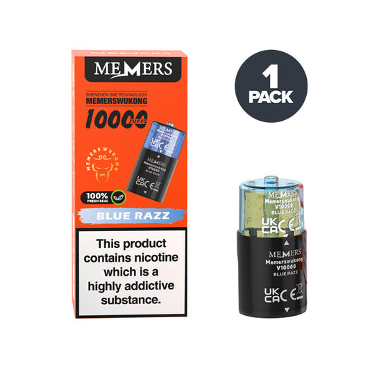 Blue Razz Memers Wukong V10000 Prefilled Pod and Box