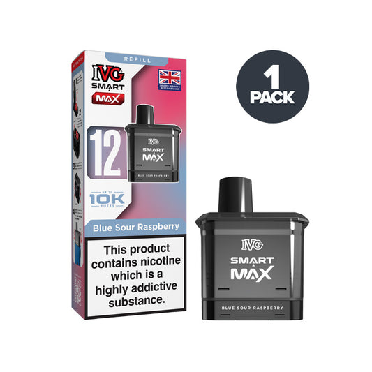 Blue Sour Raspberry IVG Smart Max Prefilled Pod and Box
