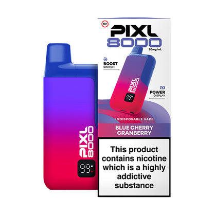Blue Cherry Cranberry PIXL 8000 Prefilled Pod Kit and Box