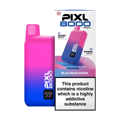 Blue Razz Chew PIXL 8000 Prefilled Pod Kit and Box