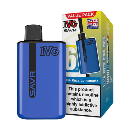 Blue Razz Lemonade IVG SAVR Starter Vape Kit and Box