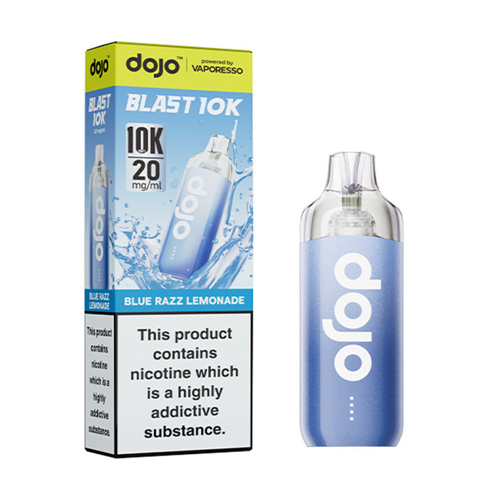 Blue Razz Vaporesso Dojo Blast 10K Prefilled Pod Kit and Box