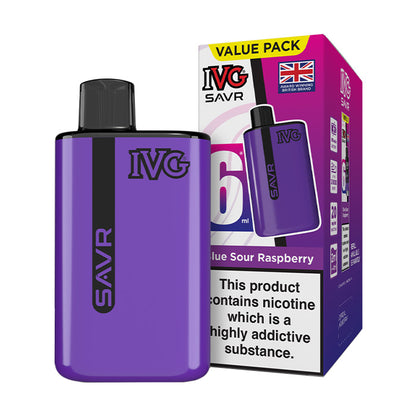 Blue Sour Raspberry IVG SAVR Starter Vape Kit and Box