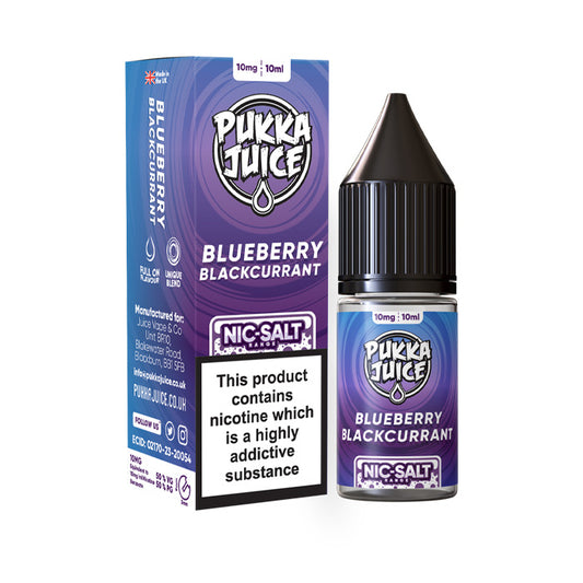 Blueberry Blackcurrant 10ml Nic Salt E-Liquid by Pukka Juice