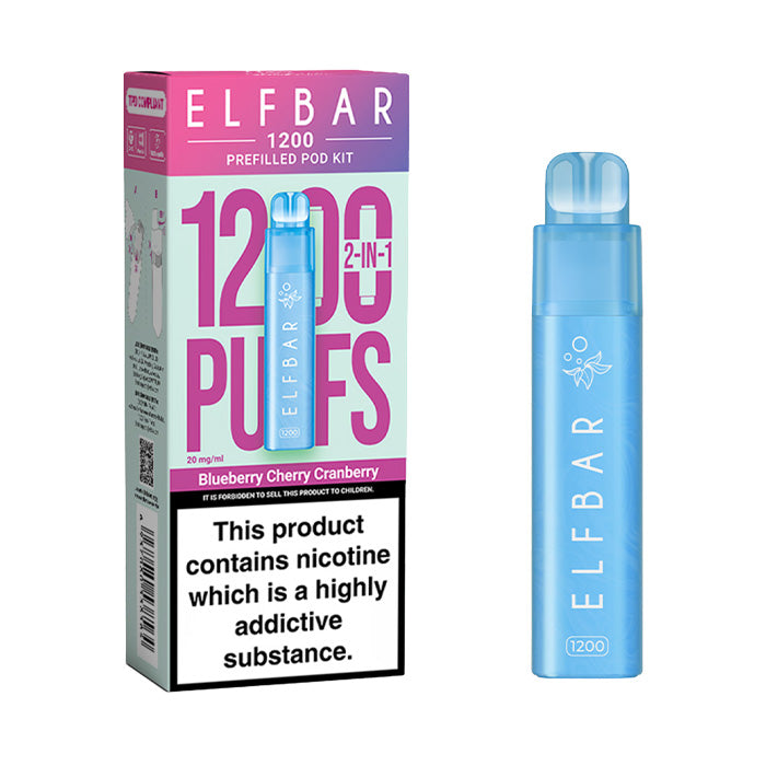 Blueberry Cherry Cranberry Elf Bar EB1200 Disposable Vape